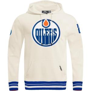 Pro Standard Mens NHL Retro Classics Brushed Back French Terry Pull Over Hoodie(Eggshell/Dodger Blue)