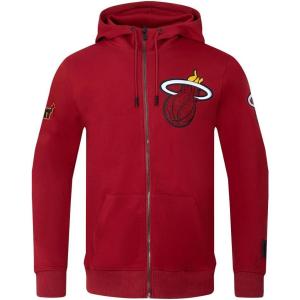 Pro Standard NBA mens Mens Nba Classic Chenille Cotton Double Knit Full Zip Hoodie(Cardinal Red)