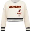 Pro Standard Big Girls NBA Retro Classics Fleece Crewneck Sweatshirt(Eggshell/ Black)