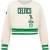 Pro Standard Big Girls NBA Retro Classics Fleece Crewneck Sweatshirt(Eggshell/ Kelly Green)