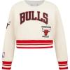Pro Standard Big Girls NBA Retro Classics Fleece Crewneck Sweatshirt(Eggshell/ Red)