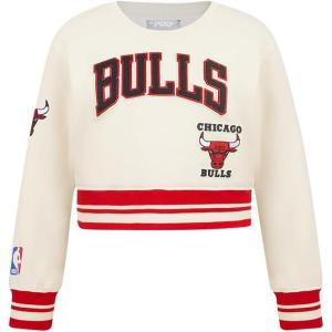 Pro Standard Big Girls NBA Retro Classics Fleece Crewneck Sweatshirt(Eggshell/ Red)