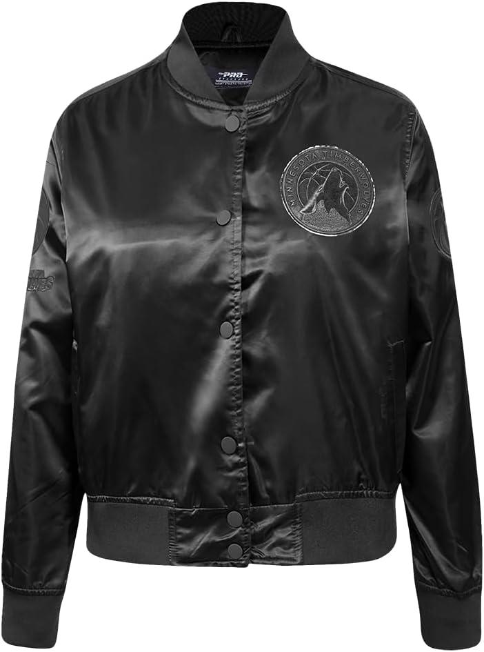 imagePro Standard Mens NBA Classic Triple Black Satin JacketTriple Black
