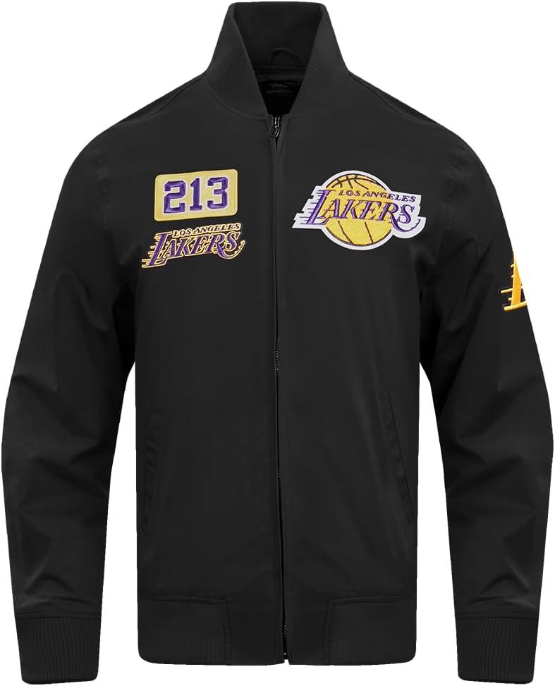 imagePro Standard Mens NBA Classic Triple Black Satin JacketTriple Black