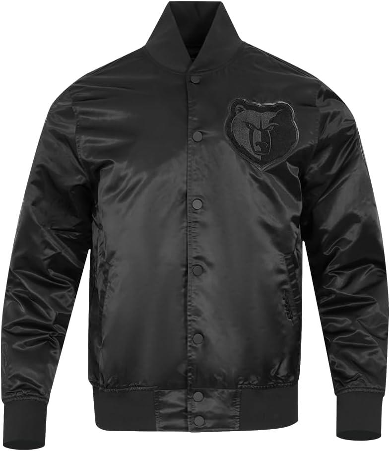 imagePro Standard Mens NBA Classic Triple Black Satin JacketTriple Black