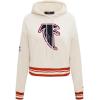 Pro Standard Womens NFL Retro Classics Brushed Back French Terry Cropped Pullover Hoodie(Eggshell/ Red)