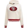 Pro Standard Womens NFL Retro Classics Brushed Back French Terry Cropped Pullover Hoodie(Eggshell/ Red)