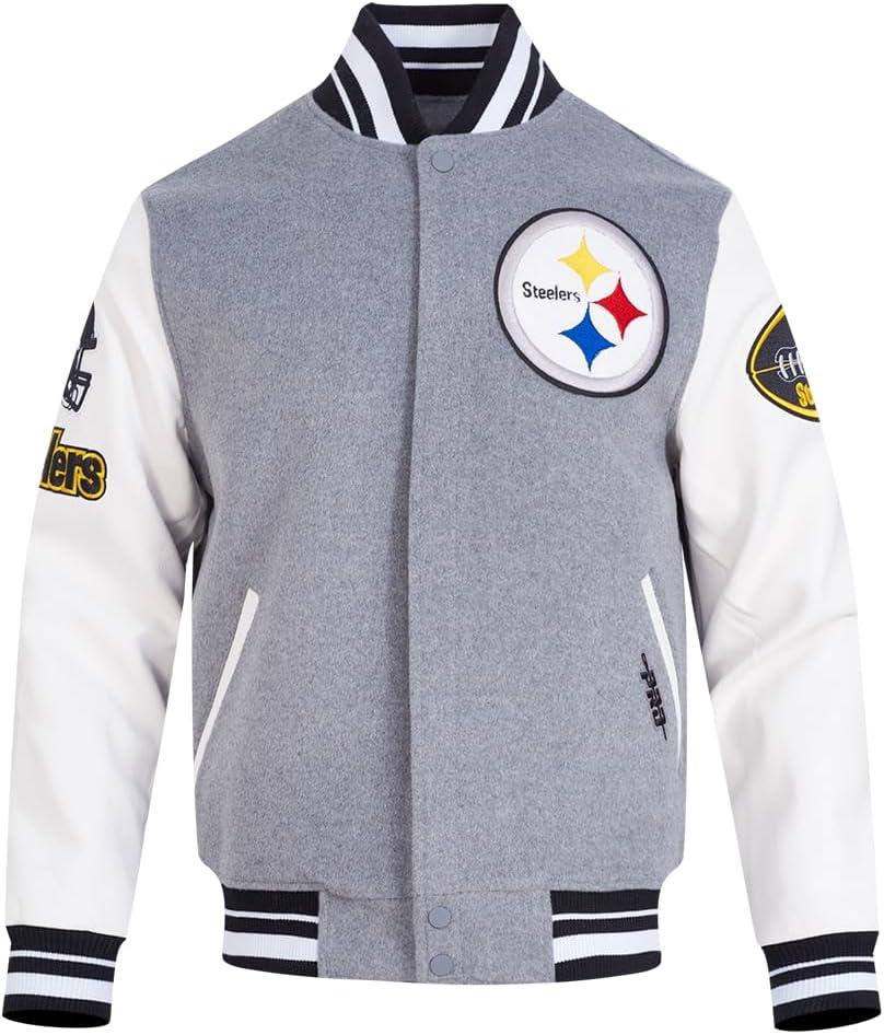 imagePro Standard Mens NFL Old English Varsity JacketGrey