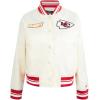 Pro Standard Womens NFL Retro Classics Satin Jacket(Off-white)