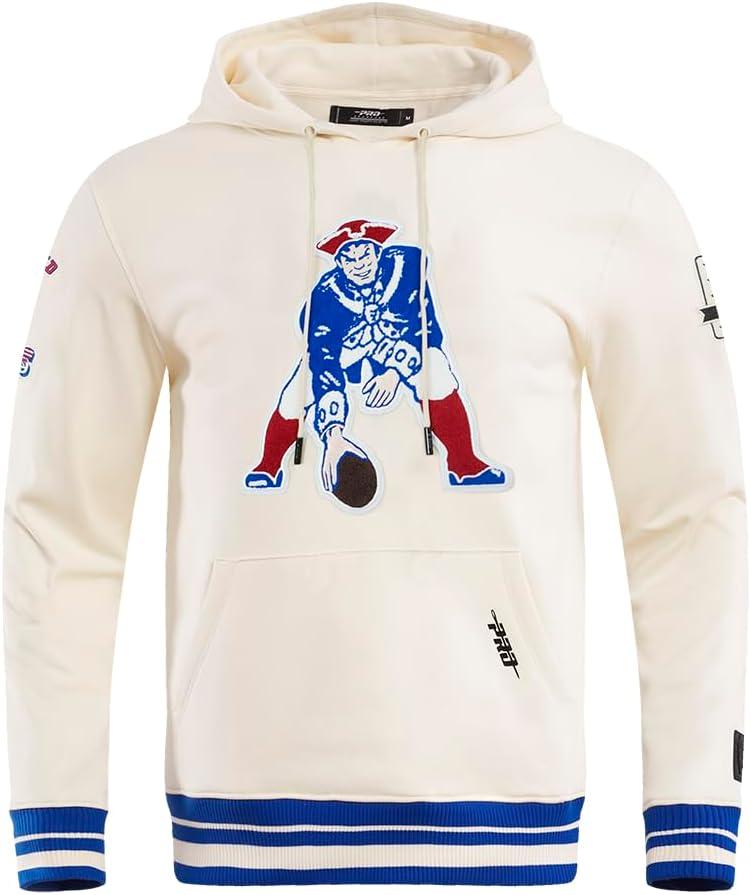 imagePro Standard Mens NFL Retro Classics Brushed Back French Terry Pull Over HoodieEggshellRoyal Blue