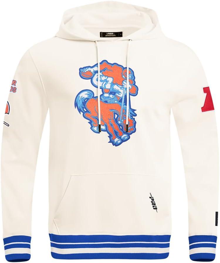 imagePro Standard Mens NFL Retro Classics Brushed Back French Terry Pull Over HoodieEggshellRoyal Blue