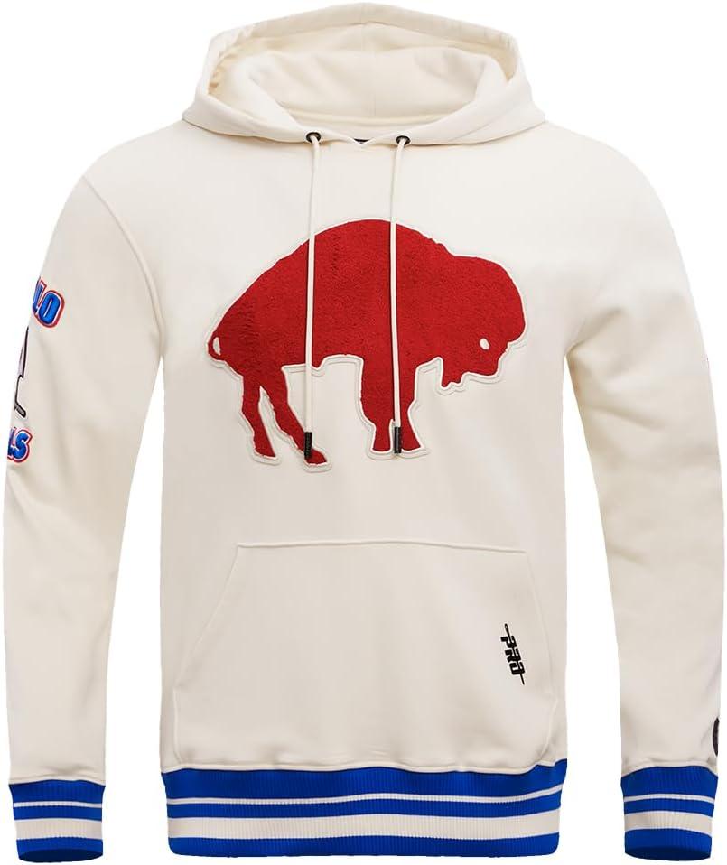 imagePro Standard Mens NFL Retro Classics Brushed Back French Terry Pull Over HoodieEggshellRoyal Blue