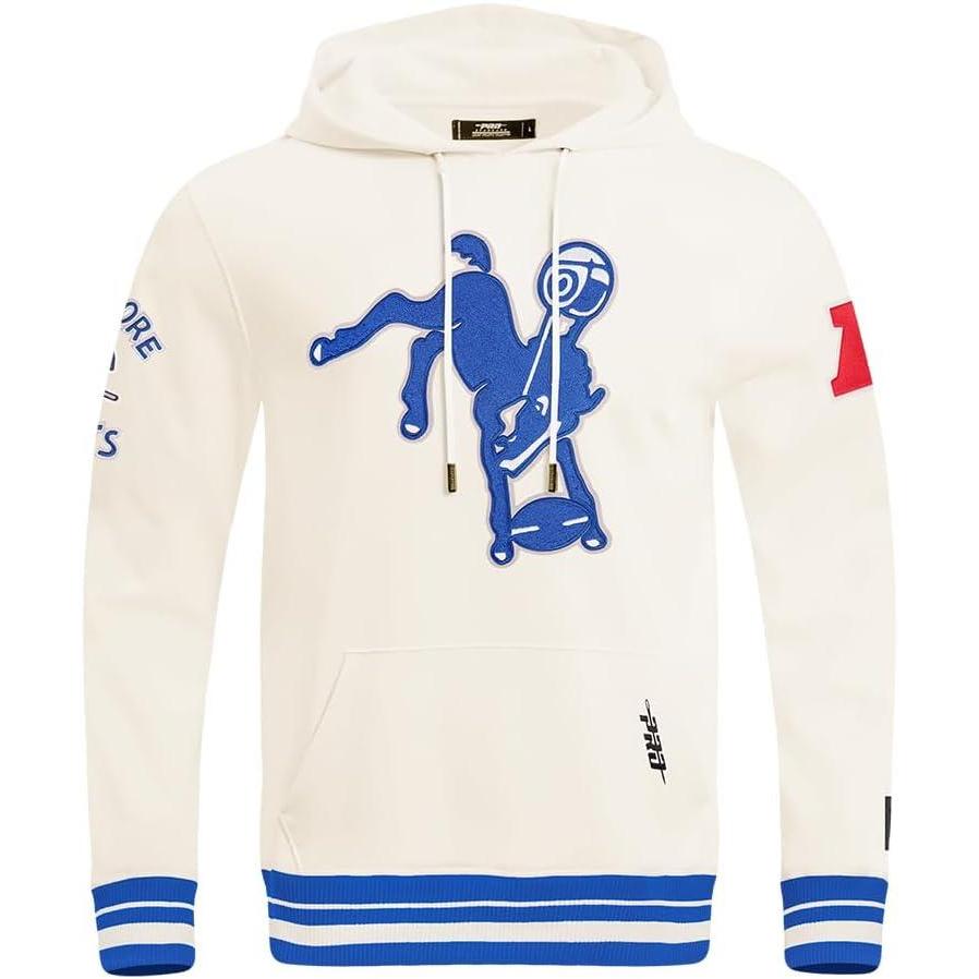 imagePro Standard Mens NFL Retro Classics Brushed Back French Terry Pull Over HoodieEggshellRoyal Blue