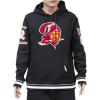 Pro Standard Mens NFL Retro Classics Brushed Back French Terry Pull Over Hoodie(Black)