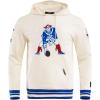 Pro Standard Mens NFL Retro Classics Brushed Back French Terry Pull Over Hoodie(Eggshell/Royal Blue)