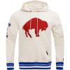 Pro Standard Mens NFL Retro Classics Brushed Back French Terry Pull Over Hoodie(Eggshell/Royal Blue)