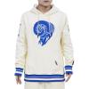 Pro Standard Mens NFL Retro Classics Brushed Back French Terry Pull Over Hoodie(Eggshell/Royal Blue)