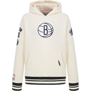 Pro Standard NBA boys Big Boys Nba Retro Classics Fleece Pull Over Hoodie(Eggshell/ Black)