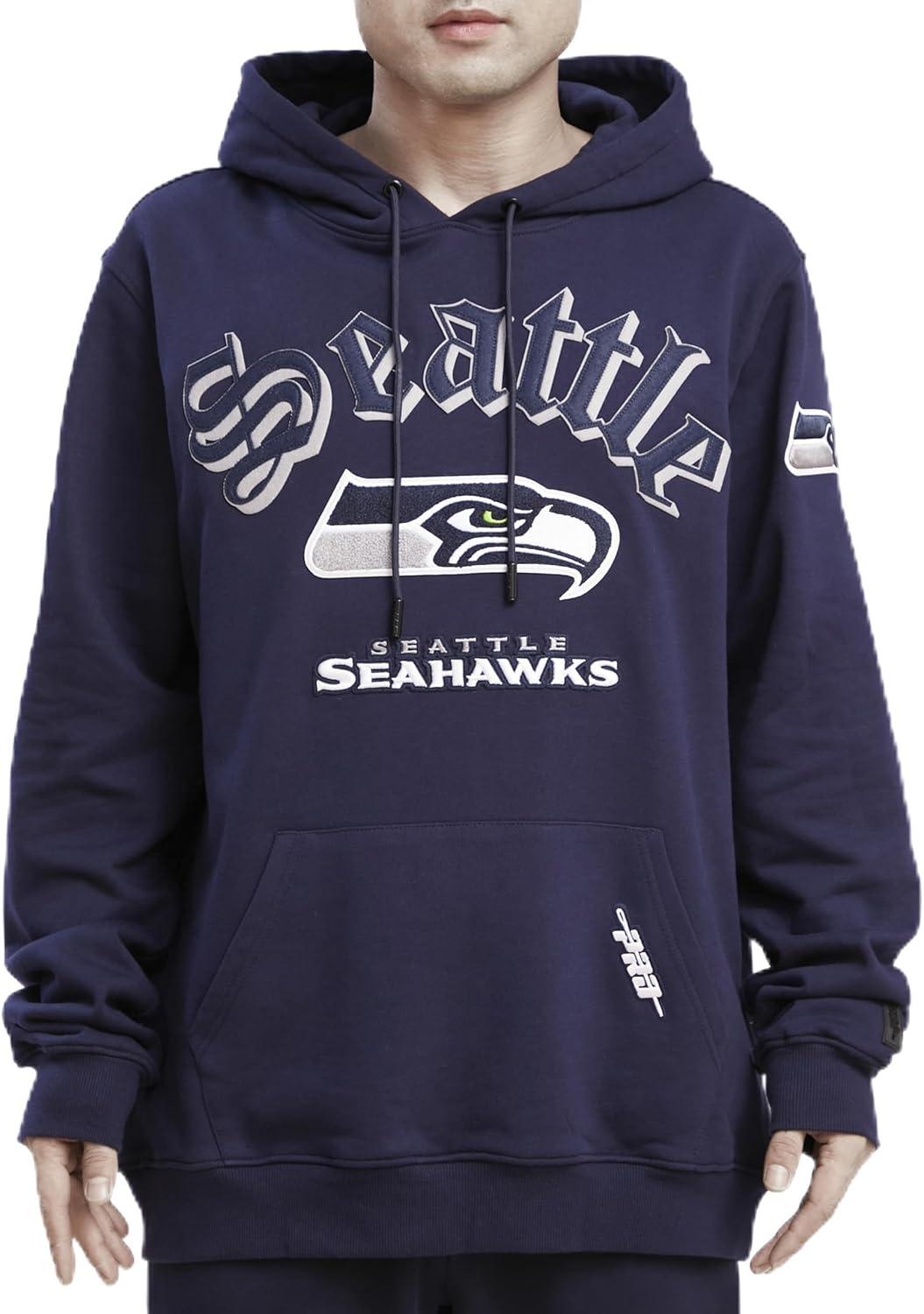 imagePro Standard Mens NFL Old English Brushed Back French Terry Pull Over HoodieBlue