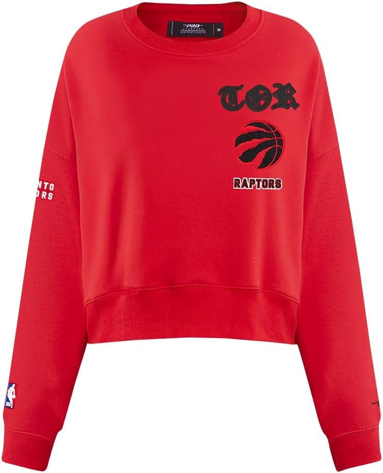 imagePro Standard Womens NBA Old English Brushed Back French Terry Crewneck SweatshirtRed