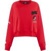 Pro Standard Womens NBA Old English Brushed Back French Terry Crewneck Sweatshirt(Red)