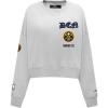Pro Standard Womens NBA Old English Brushed Back French Terry Crewneck Sweatshirt(Heather Grey)
