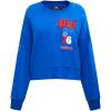 Pro Standard Womens NBA Old English Brushed Back French Terry Crewneck Sweatshirt(Royal Blue)