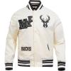 Pro Standard Mens NBA Best Of Satin Jacket(Eggshell/ Black)