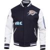 Pro Standard Mens NBA Old English Varsity Jacket(Black/White)