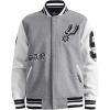 Pro Standard Mens NBA Old English Varsity Jacket(Heather Grey/White/Black)