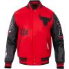 Pro Standard Mens NBA Old English Varsity Jacket(Red/Black)