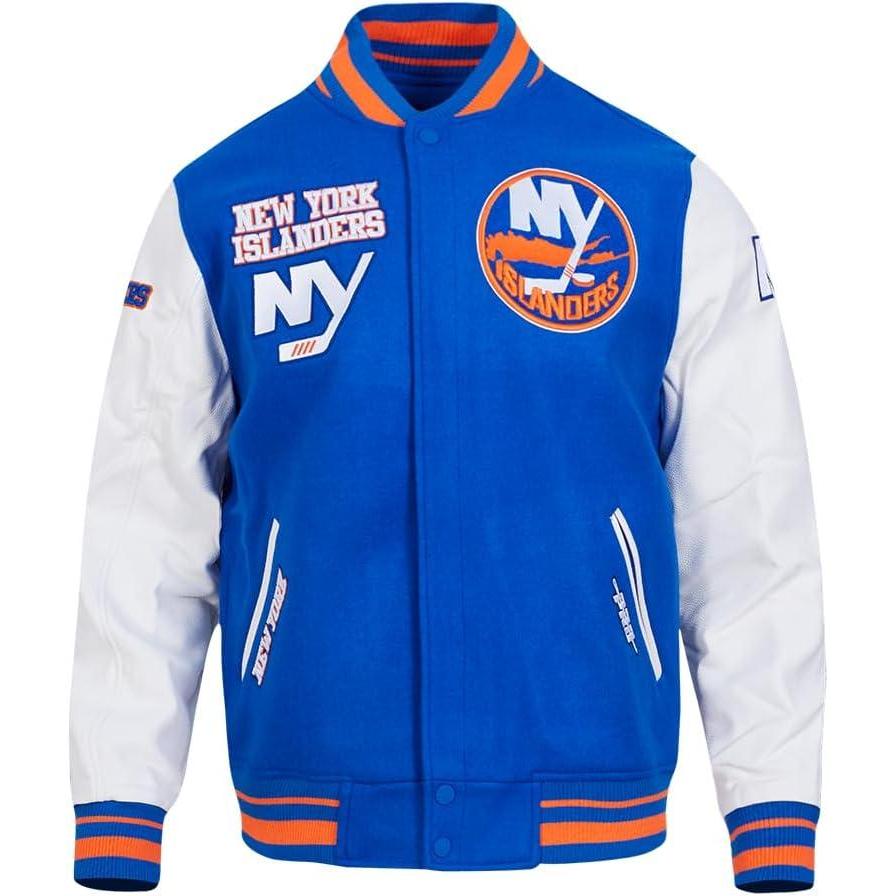 imagePro Standard Mens NHL Retro Classics Varsity JacketRoyalOrangeRoyal