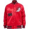 Pro Standard Mens NBA Old English Satin Jacket(Red/Black)