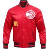 Pro Standard Mens NBA Old English Satin Jacket(Red/Black)