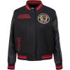Pro Standard Womens NHL Retro Classics Varsity Jacket(Black/Red/Black)