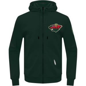 Pro Standard Mens NHL Classic Chenille Full Zip Hoodie(Forest Green)