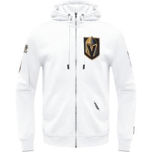 Pro Standard Mens NHL Classic Chenille Full Zip Hoodie(White)
