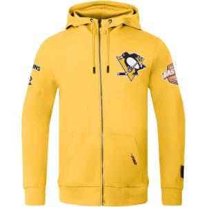 Pro Standard Mens NHL Classic Chenille Full Zip Hoodie(Yellow)