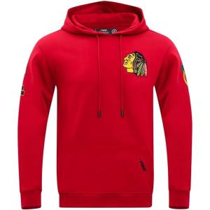 Pro Standard Mens NHL Classic Chenille Pull Over Hoodie(Red)