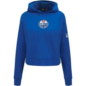 Pro Standard NHL womens Womens Nhl Classic Chenille Brushed Back French Terry Cropped Pullover Hoodie(Dodger Blue)
