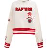 Pro Standard NBA womens Womens Nba Retro Classics Brushed Back French Terry Crewneck Sweatshirt(Eggshell/ Red)