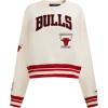 Pro Standard NBA womens Womens Nba Retro Classics Brushed Back French Terry Crewneck Sweatshirt(Eggshell/ Red)