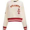 Pro Standard NBA womens Womens Nba Retro Classics Brushed Back French Terry Crewneck Sweatshirt(Eggshell/ Red)