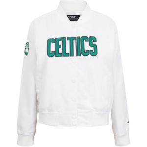 Pro Standard Womens NBA Classic Chenille Satin Jacket(White)