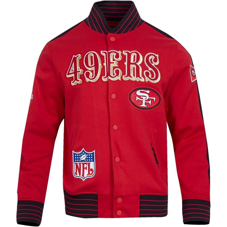 imagePro Standard Mens NFL Pro Game Day Jacket Double Knit JacketRedBlackWhite