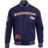 Pro Standard Mens NFL Pro Game Day Jacket Double Knit Jacket(Midnight Navy/White)