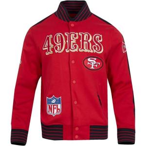 Pro Standard Mens NFL Pro Game Day Jacket Double Knit Jacket(Red/Black/White)