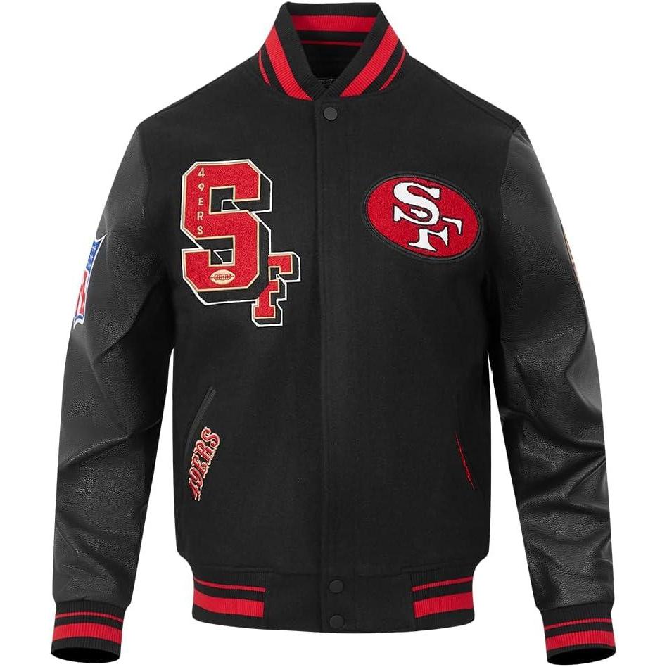 image:imagePro Standard Mens NFL Best Of Varsity JacketBlackRedBlack