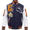 Pro Standard Mens NFL Mash Up Varsity Jacket(Blue)