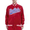 Pro Standard Mens NFL Script Tail Satin Jacket(Red)